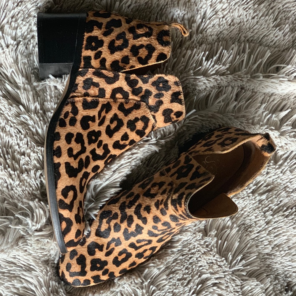 Franco Sarto leopard print booties - Like New!
